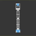 Blue Mobile Scissor Lift Equipment With White Guardrails And Wheels