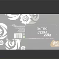 Stylish Black Household Product Package With White Rose Pattern And Pose Petal Design