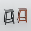 Black And Brown Wooden Stools With Simple Design For Modern Home Furniture