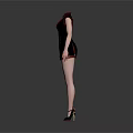 Fashionable Women Dresses On Mannequins With White Black And Red Color Styles And High Heels