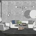 Modern Sofa Coffee Table Combination Multiplayer Sofa 3d model