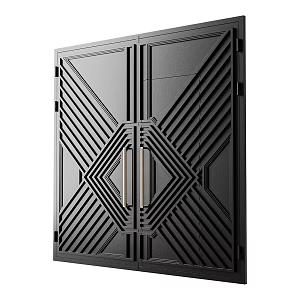 Modern double-door profiled metal entrance door 3d model