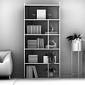 Modern Bookshelf Iron Bookshelf Storage Rack 3d model