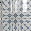 Blue And White Star Pattern Tiles With Various Color Samples On Left Side 3d model