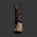 Vintage High top Cowboy Boots With Brown Snake Skin Pattern Intricate Designs And Red Sole