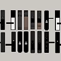 Various Modern Door Locks With Smart Keypad And Stylish Handle Designs 3d model