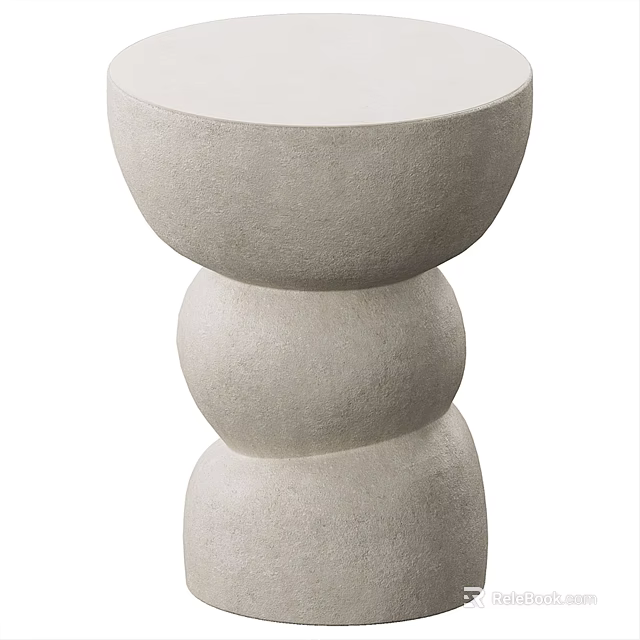 Modern Multi Layer Spherical Base Concrete Side Table For Living Room Decorative 3d model