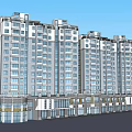Modern Twin High Rise Residential Buildings 3D Model Exterior Design