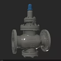 Sturdy Industrial Valve With Blue Top Gray Body And Flange Connections By LINUO