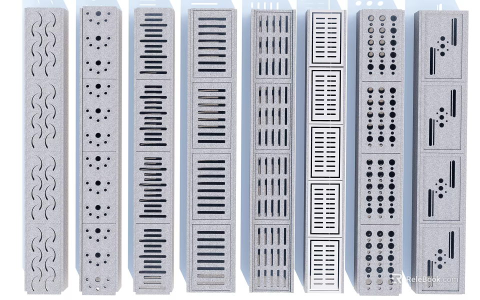 Different Designed Road Drainage Grates for Efficient Water Drainage System 3d model 