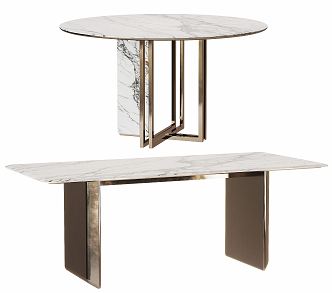 Light Luxury Dining Table 3d model