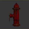 Classic Red Fire Hydrant With Detailed Design Standing Against Gray Background