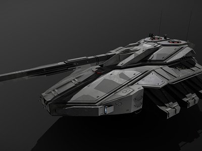 Sci-fi anti-gravity tank model