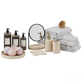 Bathroom supplies combination 3d model