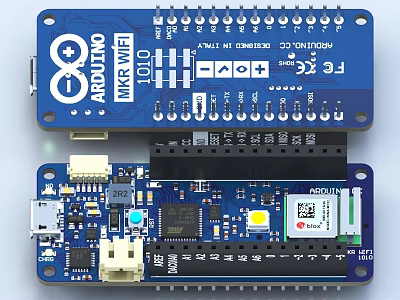 Industrial Arduino MKR WiFi 1010 Development Board With Microcontroller Module And Electronic Components 3d model