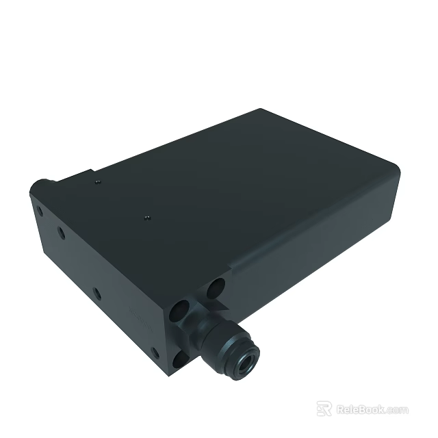Compact Durable Black Square Mechanical Device With Interface And Mounting Holes 3d model 