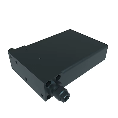 Compact Durable Black Square Mechanical Device With Interface And Mounting Holes 3d model