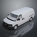 White Chevrolet Cargo Van With Sleek Design And Commercial Use Features 3d model