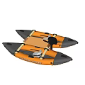 Marine Rescue Inflatable Boat With Orange Black Design And Table Near Person