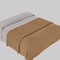 Double Bed With Soft Brown Blanket And White Linen Sheets Design