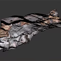 Natural Geological Rock Specimen With Brown Gray White Textured Layered Surface