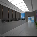 Modern Control Room Interior Featuring Multiple Monitors Control Desk And Office Chairs 3d model