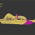 Two Light Colored And Blue Dinosaur Models In Interacting Pose On Display Base