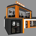 Modern Container Coffee Shop Building With Two Story Design And Glass Facade