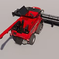 Red Modern Combine Harvester With Large Cutting Platform And Efficient Farming Features 3d model