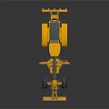 Yellow Motor Grader Construction Equipment With Front Blade And Large Wheels