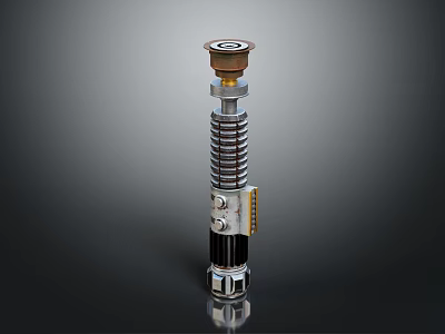 Futuristic Sci Fi Weapon With Metallic Spiral Structure Circular Top And Control Panel 3d model