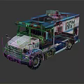 Blue And White Police Functional Vehicle With Markings And Lights