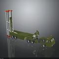 Green Military Missile Launch Vehicle With White Launch Tubes Multi Wheel Chassis And Transport Structure