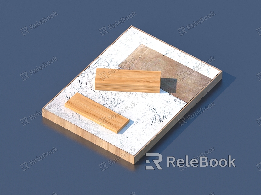 Wood plank wood block model