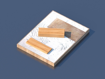 Wood plank wood block model