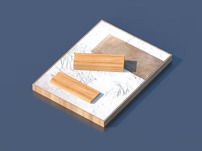 Wood plank wood block 3d model