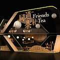 Modern Friends Tea Shop Interior Design With Wooden Elements And Lighting