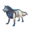 Fantasy Character And Mythical Blue Striped Wolf Creature With Spiked Mane Design 3d model