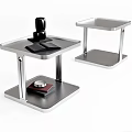 Modern Metal Side Tables With Sleek Square Top And Sturdy Frame Design