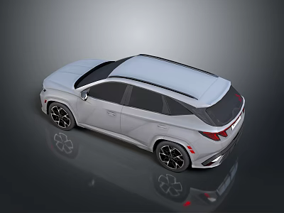 White Stylish SUV With Modern Sleek Body Black Wheels Red Taillights And Reflective Surface 3d model