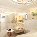 Elegant Modern Beauty Hair Salon Interior With Comfortable Sofa Green Plants And Stylish Reception Desk