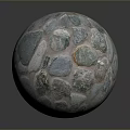 Decorative Sphere Featuring Irregular Stone Pieces And Blue Green Color Pattern 3d model