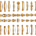 Jane European door handle cabinet door handle drawer handle metal hook combination handle combination metal handle combination brass handle 3d model