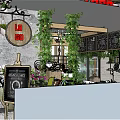 Cozy Café Interior With Blackboard Menus Green Plants And Wooden Furniture