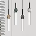 Modern Minimalist Pendant Lights With Colored Marble Balls And Cylindrical White Shades