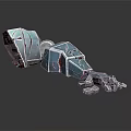 Mechanical Device Metallic Structure With Red Accents And Robotic Claw Design