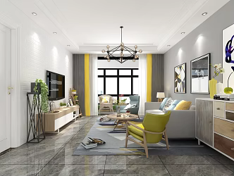 Nordic Decorative Space Items 3d model