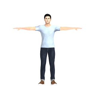 Men in T-Shirts White T-Shirts Men 3d model