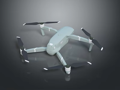 Sleek Modern Quadcopter Drone With Light Green Body And Black Propellers 3d model