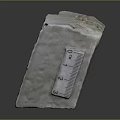 Natural Stone Cube Block With Textured Surface And Measuring Ruler For Building Material